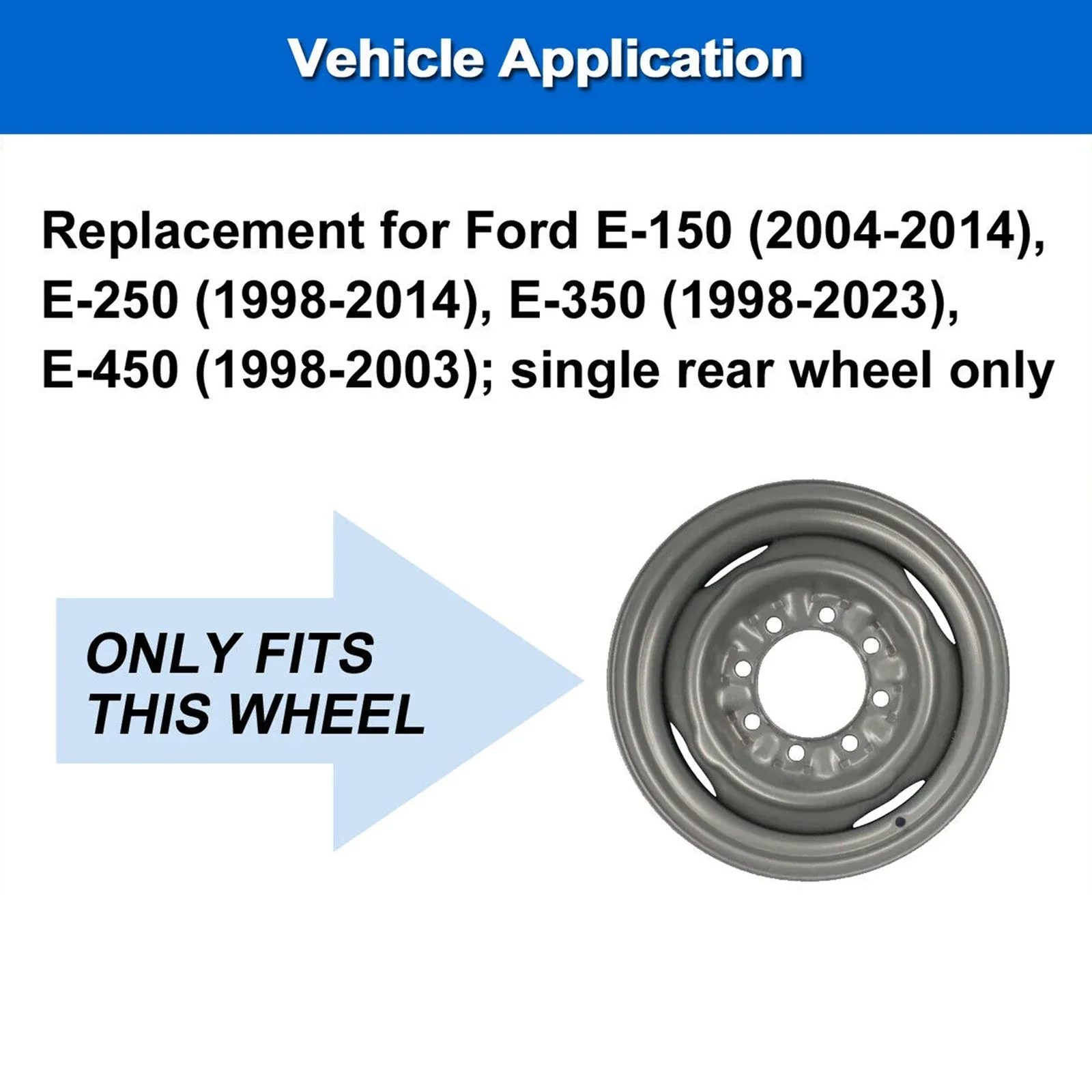 1 шт. для Ford E-Series Van 1997-2023 Серебряная муфта 16-дюймовая сверхпрочная защелка