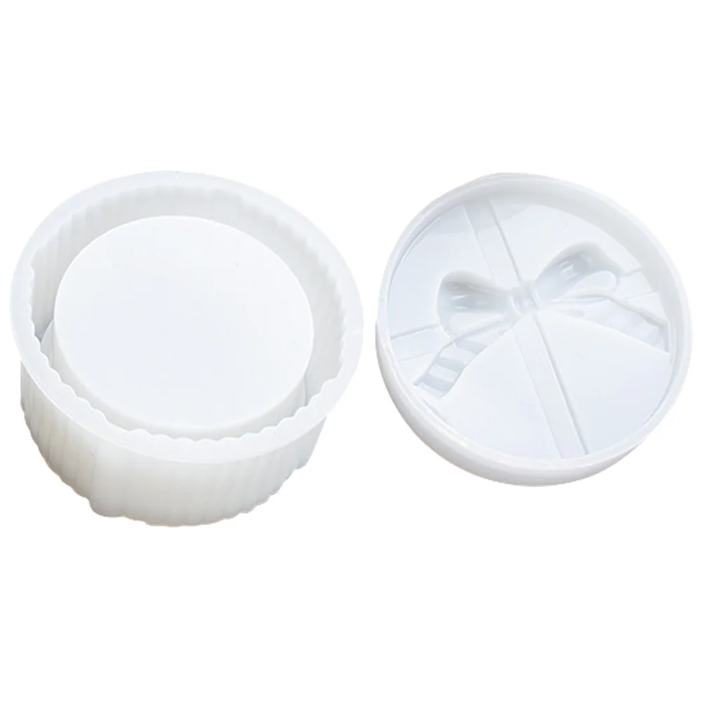 

1 Set Crystal Epoxy DIY Round-shape Storage Gift Box Mold Bow Silicone Mold