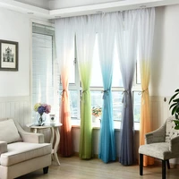 modern gradient color window tulle curtains for living room bedroom organza voile curtains hotel decoration blue sheer curtains