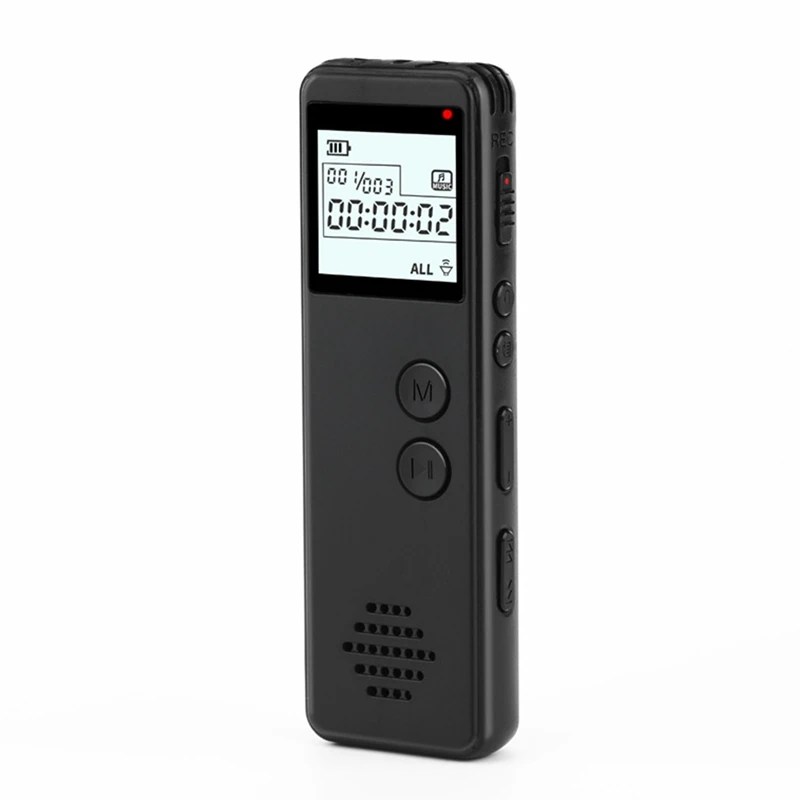 

32GB Digital Voice Recorder Audio MP3 Dictaphone Noise Reduction Voice One Key Recording WAV Record Player 128Kbps