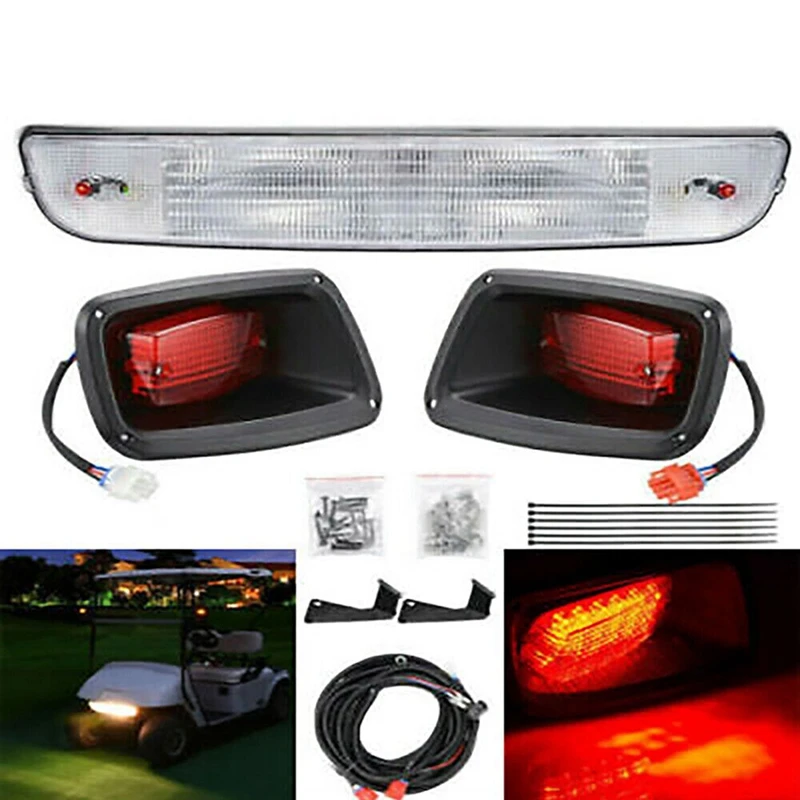 Golf Cart LED Headlight & Taillight Kit For EZGO TXT 1996-2013 Gas And Electric