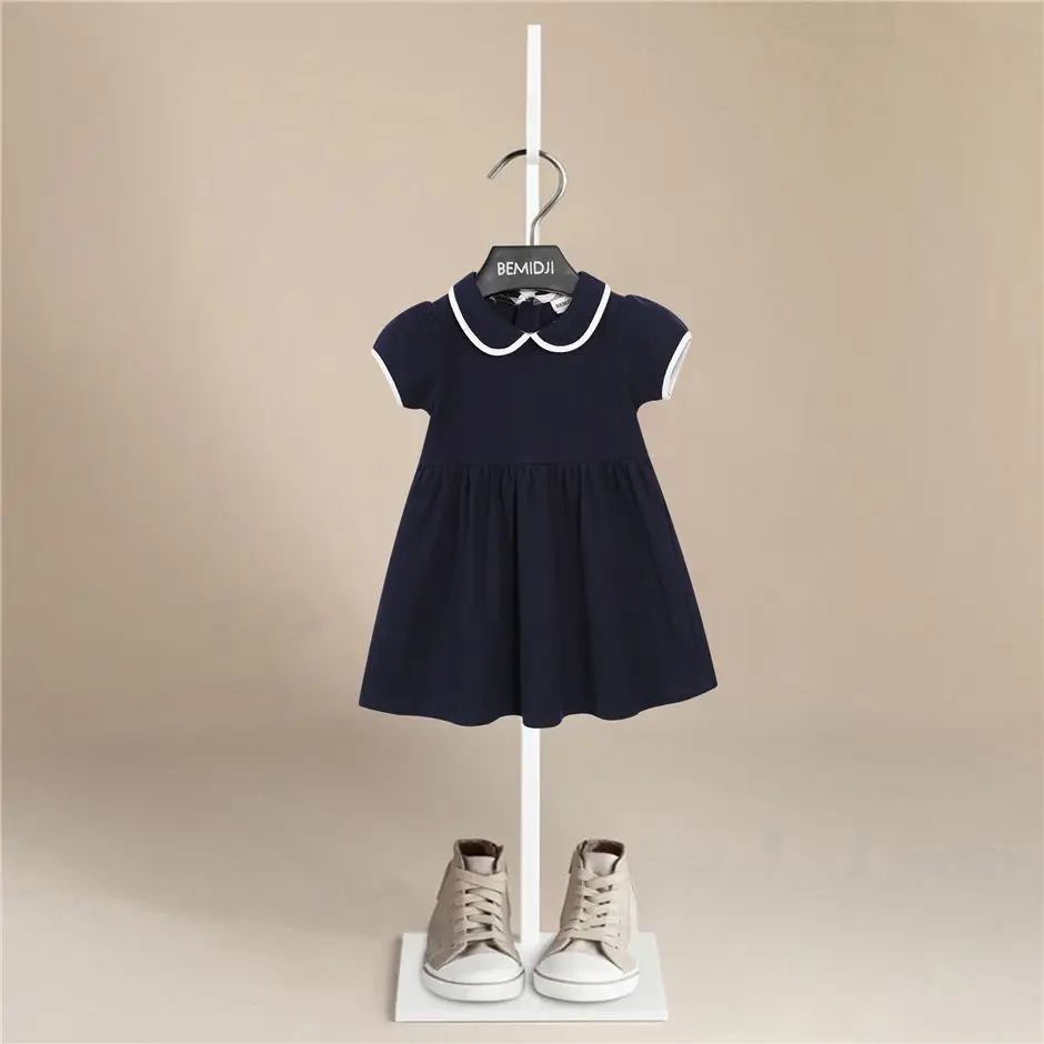 2024 летнее платье для куклы в морском стиле детская юбка преппи с коротким рукавом