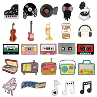 music tape brooch musical instrument piano guitar radio musical symbols record player accessories brooches badge lapel pins