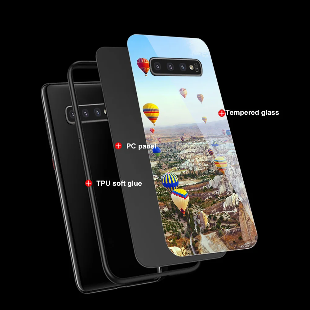 hot balloon glass case for samsung galaxy s21 a51 s20 a50 a21s a12 a71 a70 s10 s9 s8 s10e a30 a20 note 20 10 9 8 ultra lite plus free global shipping