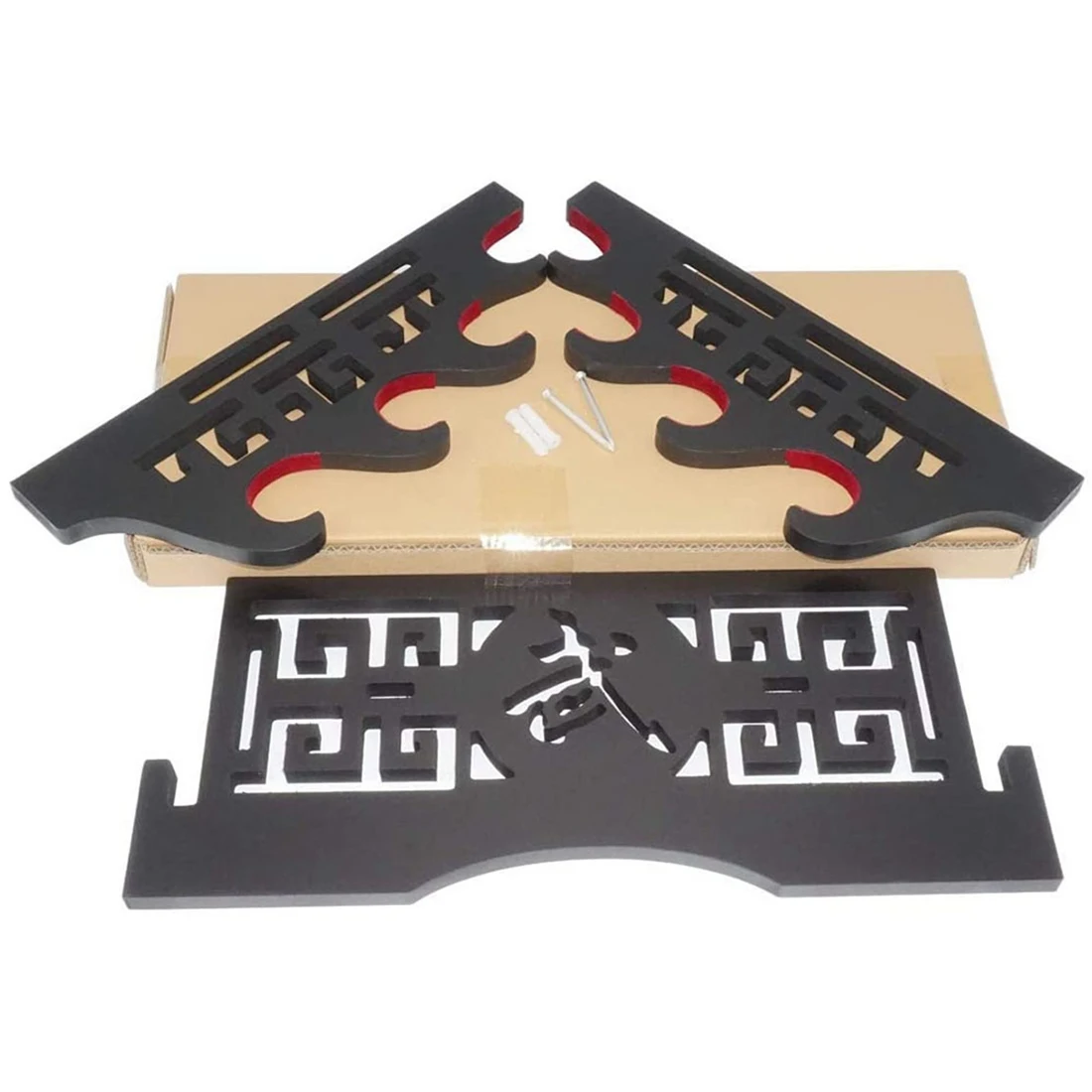 

Sword Holder Wall Mount Sword Stand Japanese Samurai Sword Display Rack Hanger and Standard Swords - 4-Tier