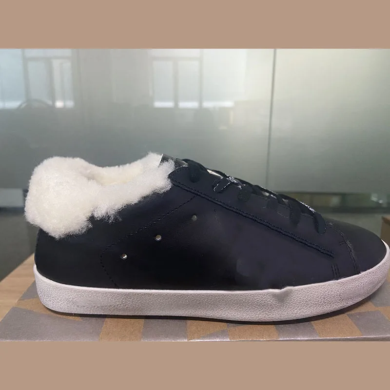 Autumn and Winter New Lamb Wool Series First Layer Cowhide Retro Custom Small Dirty Shoes Parent-child Sports Casual Shoes ST31 enlarge