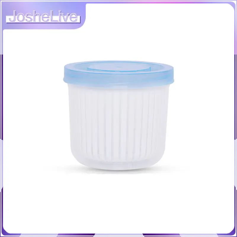 

Refrigerator Organizer Round Storage Drain Sealed Box For Ginger Garlic Onion Refrigerator Food Crisper Debris Kitchen Accessory