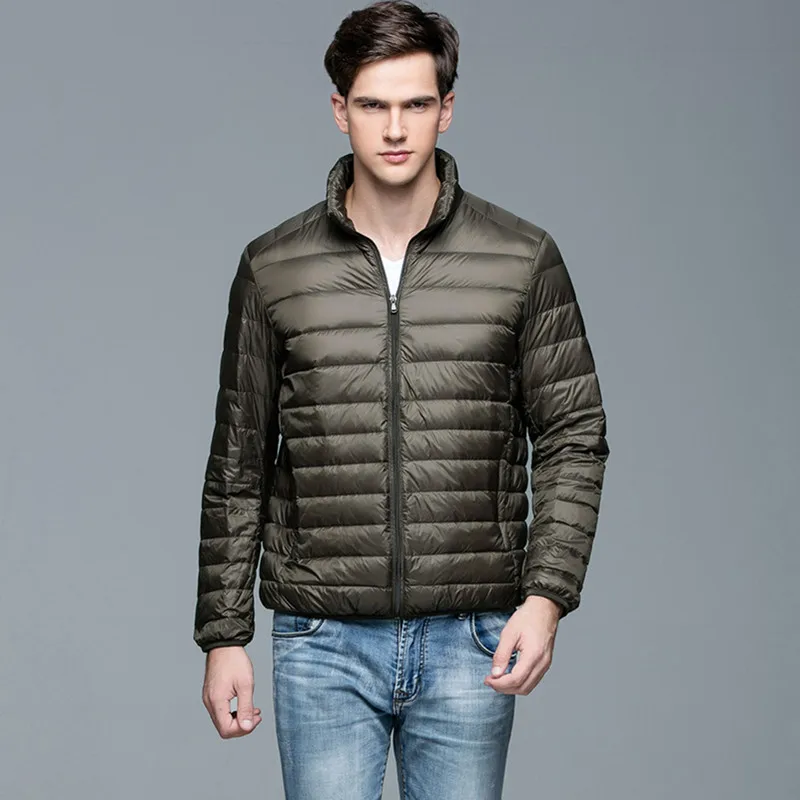 White Duck Down Jackets Man Autumn Winter Stand Collar Thin Down Jacket White Duck Down Men‘s Short Casual Jacket Wholesale 6XL