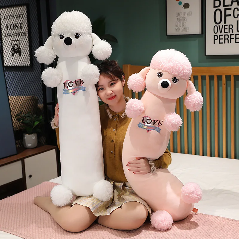 

60-100cm Soft Stuffed Super Cute Poodle Plush Toy Real Teddy Dog Sleep Long Pillow For Daughter Kid Girl Gift Wholesale