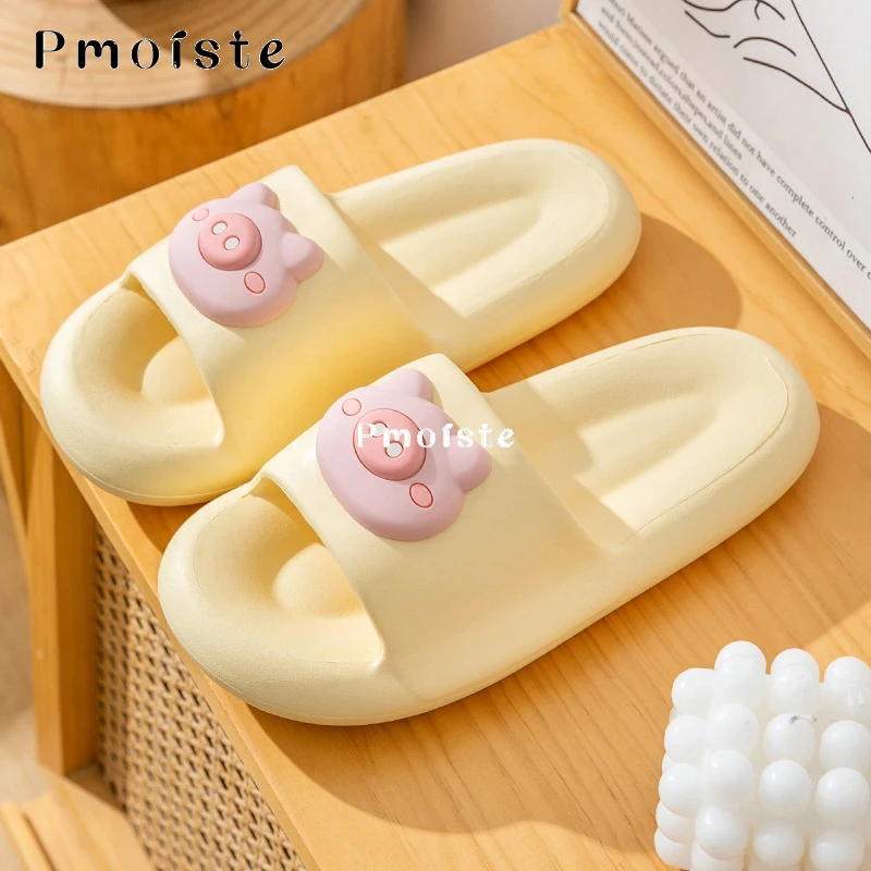Women's Slippers for Home Cartoon Cute Pig Designer Slide Falt Indoor Summer Shoe Comfotable Soft 2023 EVA House Slipper Female