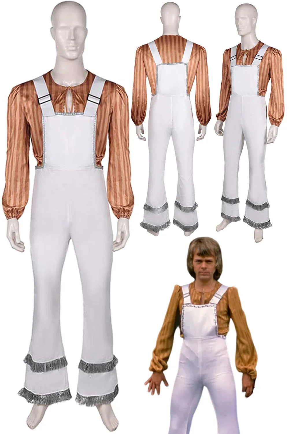 Bjorn Ulvaeus Косплей Комбинезон Костюм 70-х годов Группа Мужчины Ролевая игра Ретро