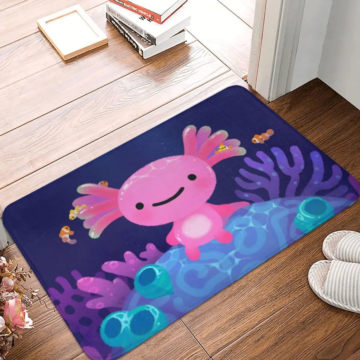 Коврик для входа Coral Axolotl Doormat Rug Carpet Mat Non-slip Footpad Absorbent Entrance Kitchen Bedroom balcony Cartoon on.