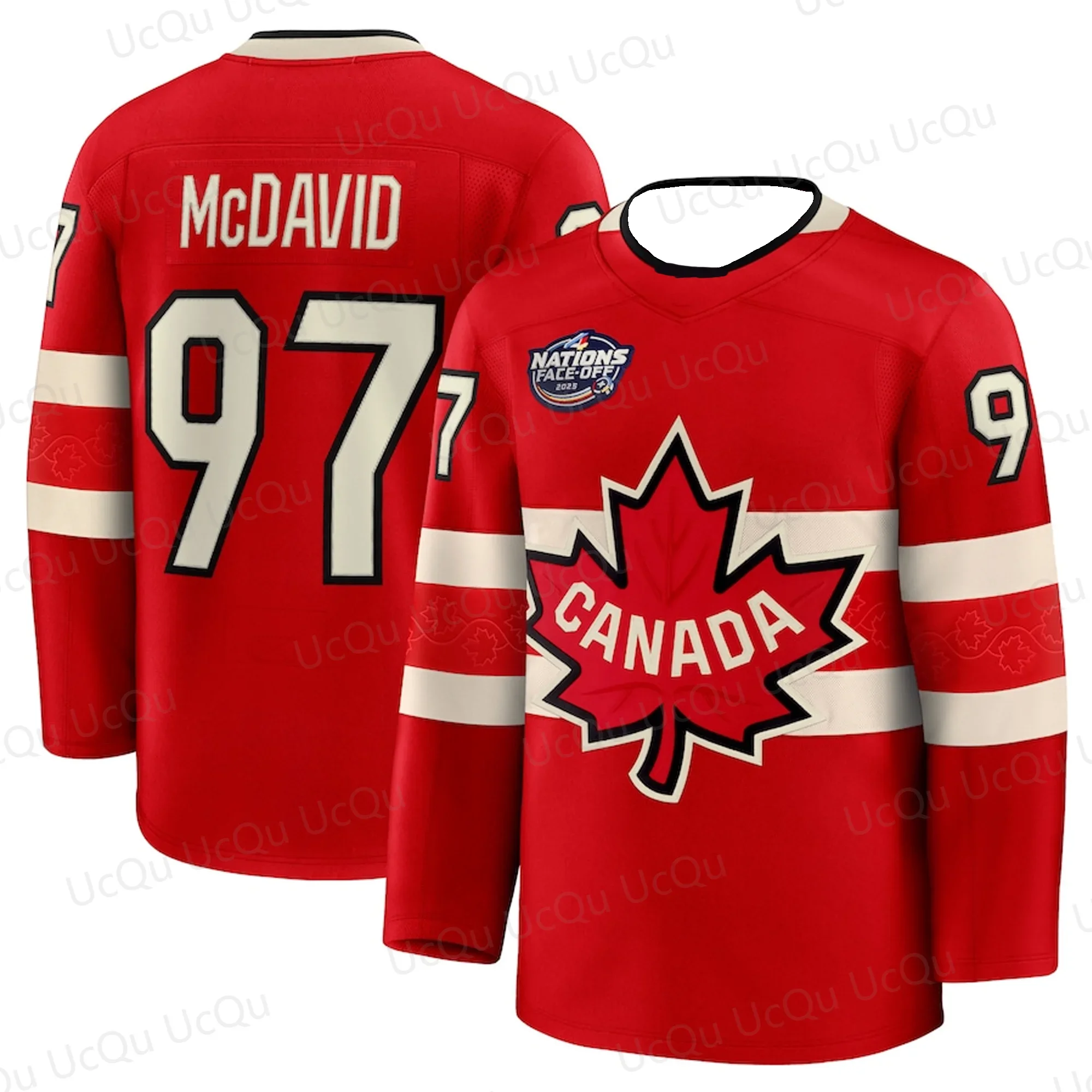 All Stars 2025 McDavid Canada #97 Ice hockey 4 Nations Jersey Long Sleeve Hoodie