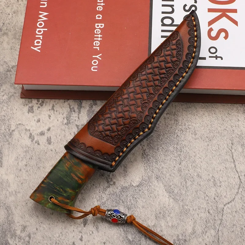 Тактический нож VG10 из дамасской стали для активного отдыха кемпинга ручка меди и