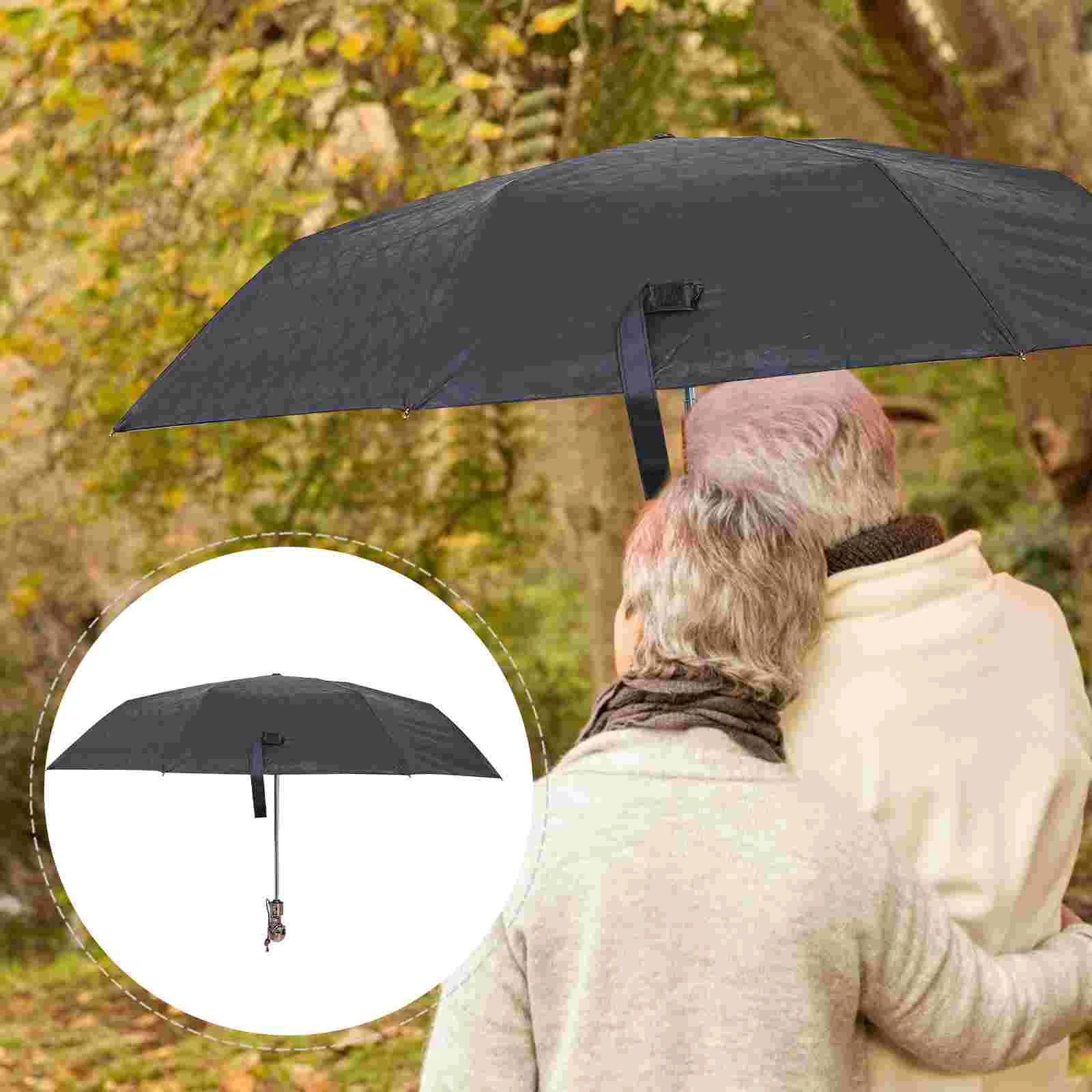 

Umbrella Sun Rain Folding Windproof Uv Travel Head Retractable Collapsible Portable Metal Handle Dual Compact Foldable Sunshade