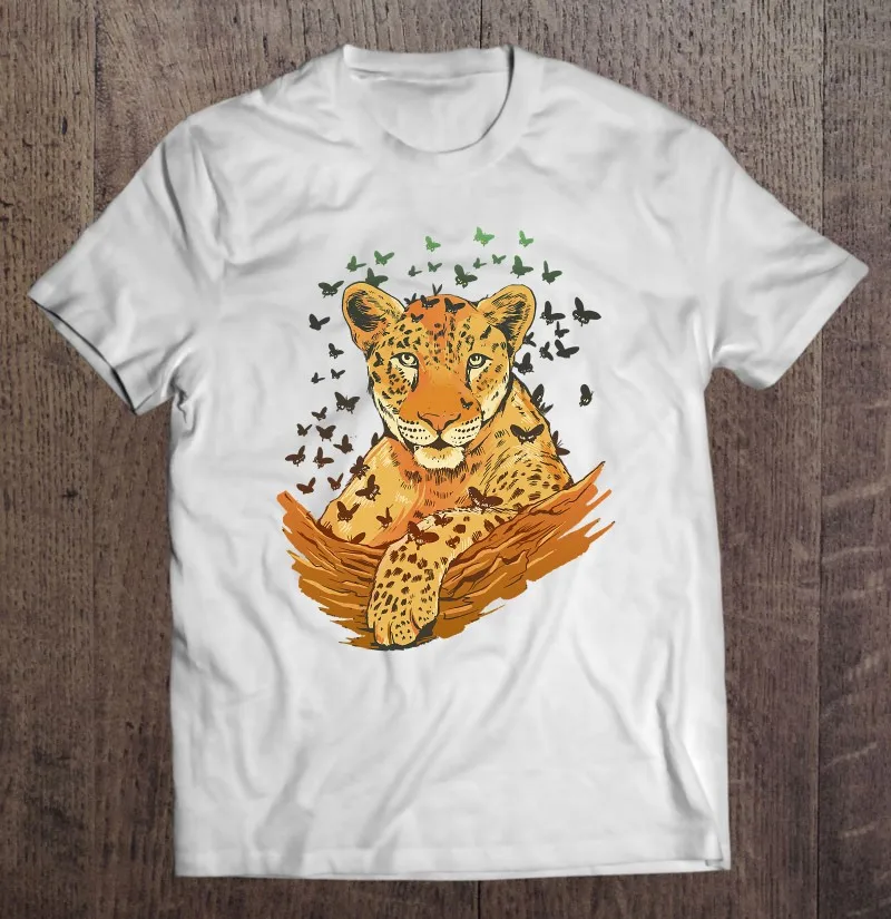 

Футболка мужская оверсайз с принтом, хлопковая рубашка с рисунком, креативный подарок, с леопардовым принтом, футболка гранж