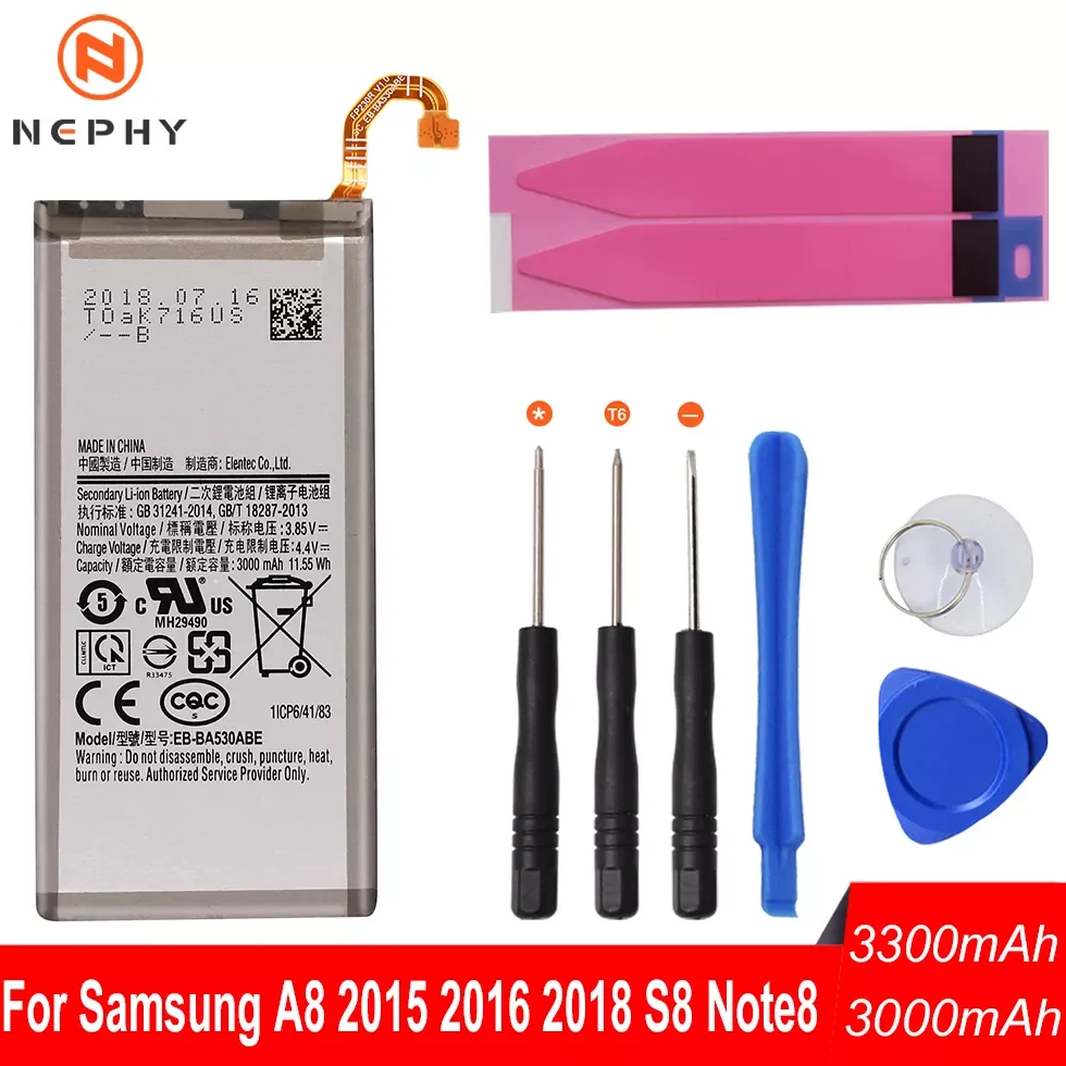 

2023New Nephy Origin Replace Battery For Samsung Galaxy A8 2015 2016 2018 SM-A800 A810F A530F S8 G950F Note 8 N950F DS Mobile Ce