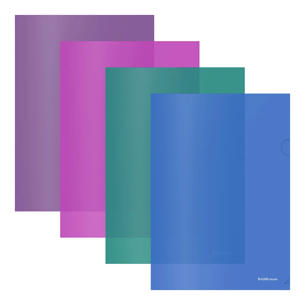 Папка-уголок ErichKrause Fizzy Vivid A4 полупрозрачная ассорти (всего 120шт в коробке-дисплее
