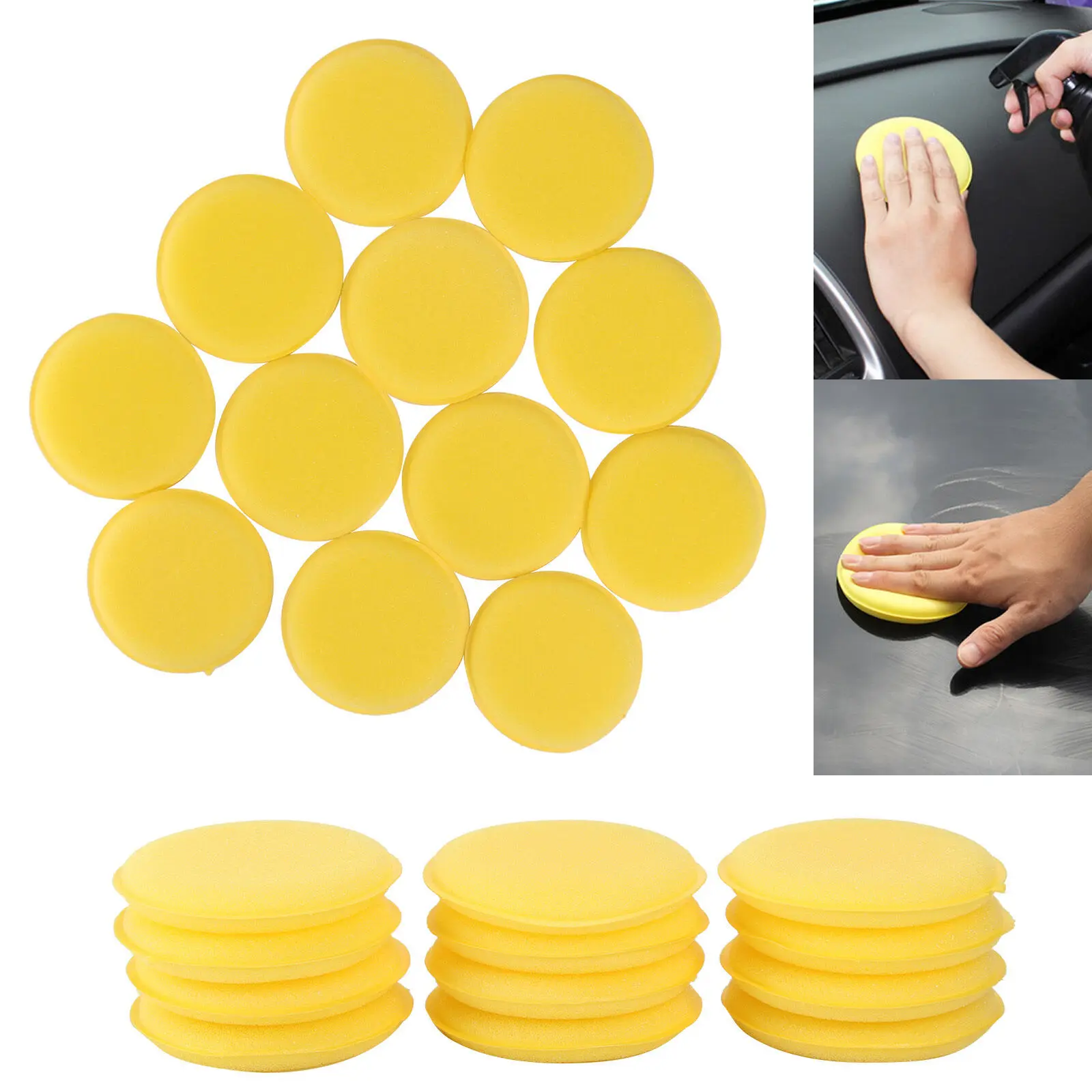 

12pcs Car sponge Polishing Pads Wax Applicator Foam Sponge Cleaning Buffer UK