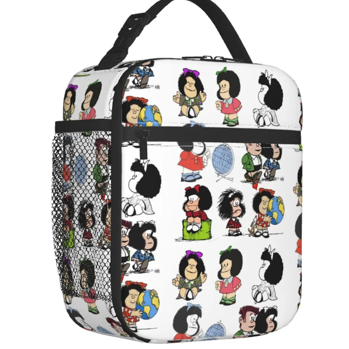 Quino Mafada Manga Insulated Lunch Bags for Women Argentina Cartoon Portable Cooler Thermal Bento Box School