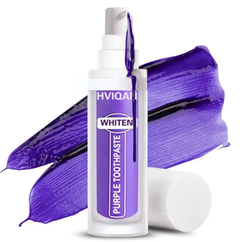 

V34 Purple Toothpaste Remove Plaque Smoke Stains Removal Whitening Cleaning Odor Teeth Oral Refreshing Oral Brightening H0Z6
