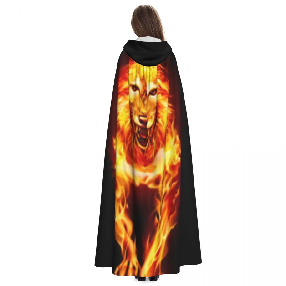 Плащ с капюшоном огненного волка пальто костюм для косплея на Хэллоуин вампир
