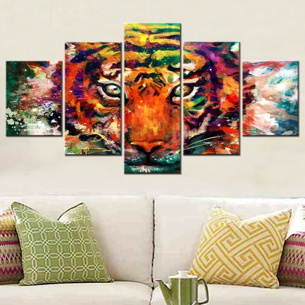 

Abstract Tiger Canvas Wall Art Pictures Modern Home Decor Canvas Set Modular Wall Pictures for Living Room Decoration Art Poster