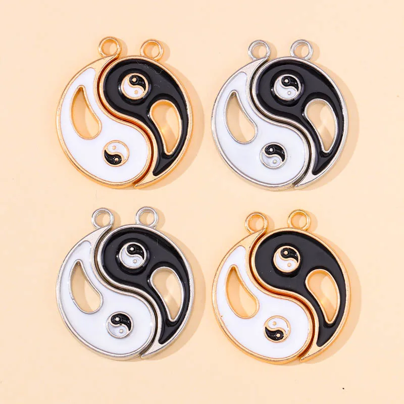 

5sets(10pcs) Fashion Yin Yang Tai Chi Gossip Alloy Charms Pendant Chinese Style Couple Necklaces DIY Jewelry Making Accessories