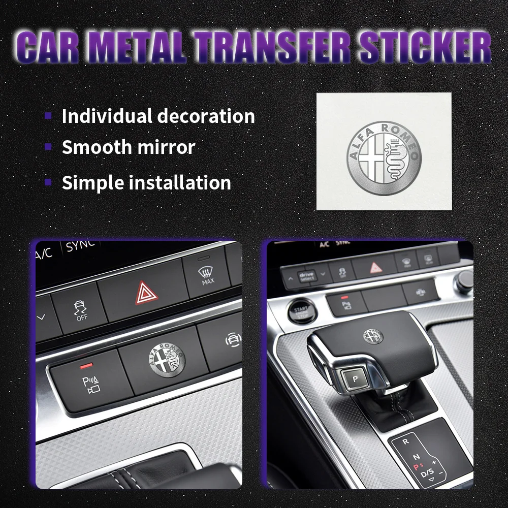 

Car Accessories Nickel Metal Emblem Car Indoor Decoration Stickers For Alfa Romeo Giulietta 159 Mito Giulia 147 156 Stelvio GT