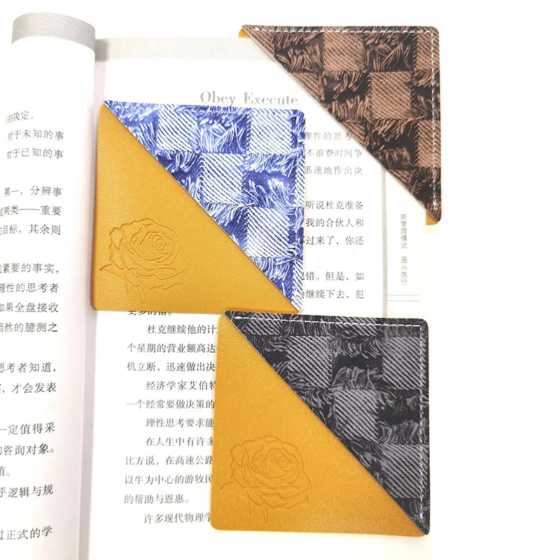 

1 шт., винтажные Кожаные квадратные закладки для книг