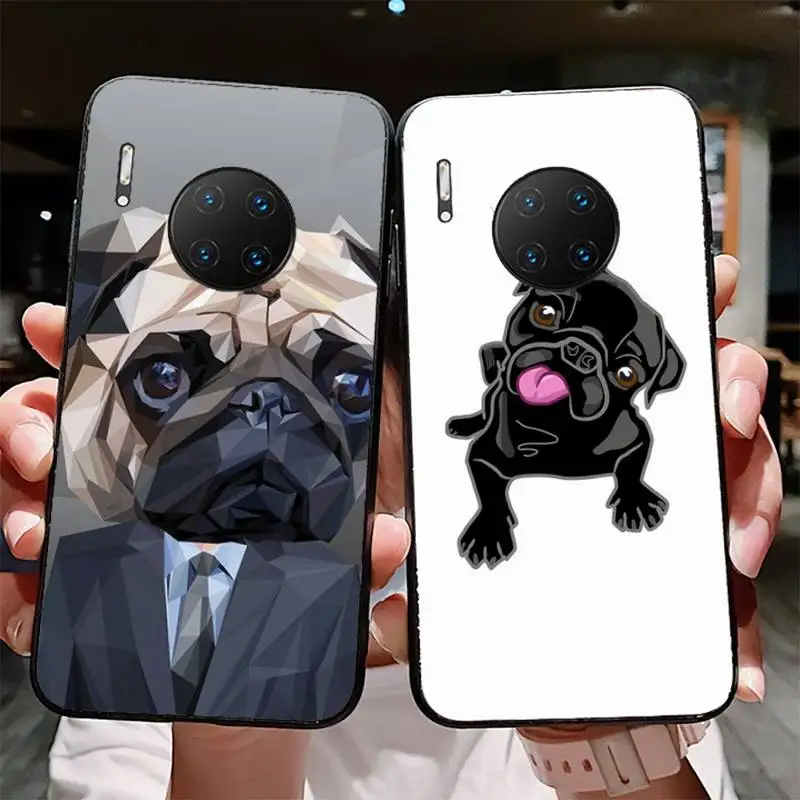 

Pug Dog Painting Phone Case for Huawei Mate 20 10 9 40 30 lite pro X Nova 2 3i 7se