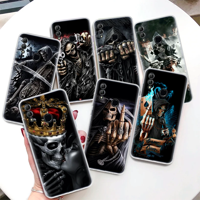 

Grim Reaper Skull Skeleton Coque Phone Case For Huawei Honor 8A 8S 8X 9X 10 Lite 9 20 Pro Y5 Y6 Y7 Y9S P Smart Z 2019 2021 Soft