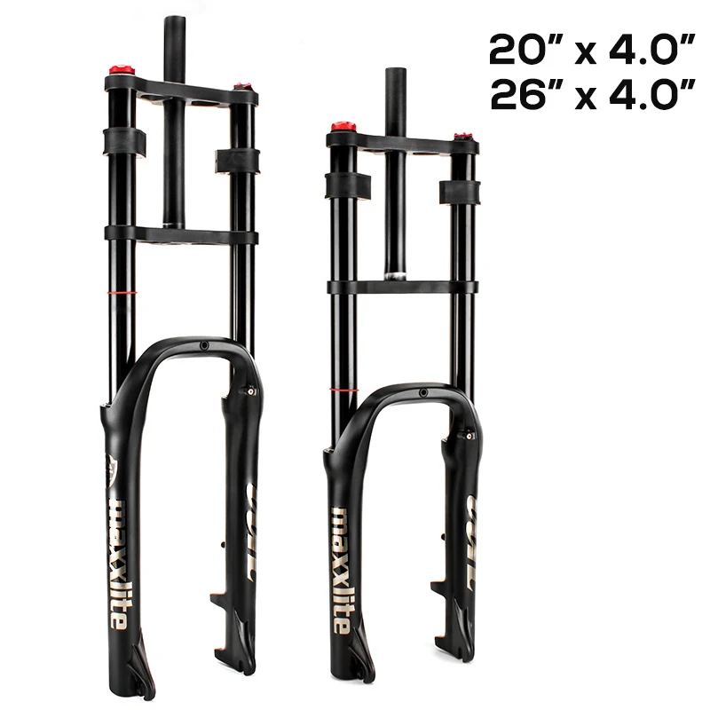 

Downhill MTB Mountain Fat Bike Suspension Fork 20" 26" Air Pressure Aluminum Alloy Snow Bicycle Front Fork 4.0" Width 1-1/8"