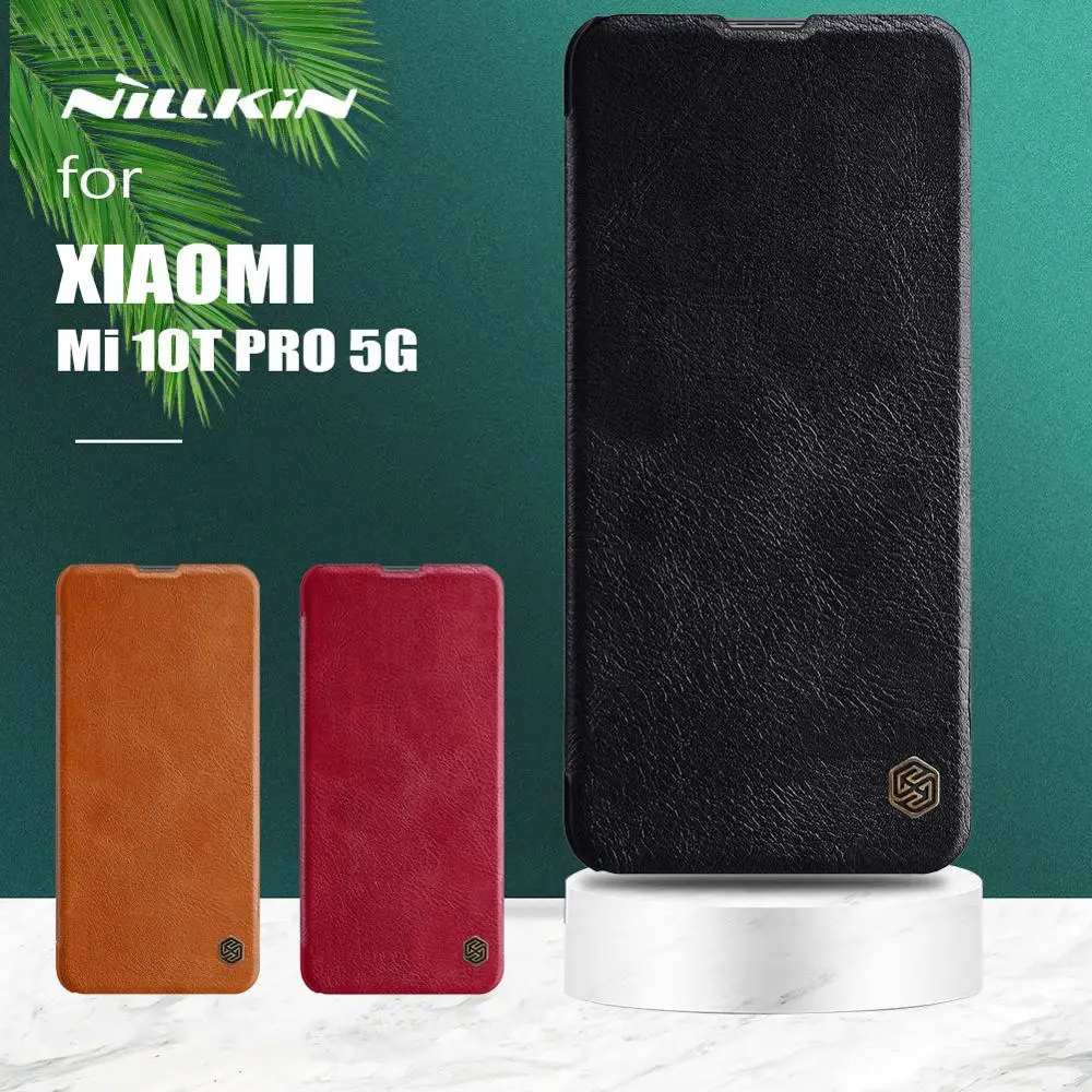

Für Xiaomi Mi 10T Pro 5G Fall Nillkin Qin Luxus Flip Leder Fall Visitenkarte Slot Telefon Fall für Xiaomi Mi10T Pro Redmi K30S