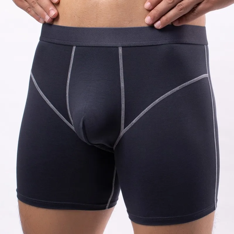 

Мужские трусы, удобные пикантные Длинные боксеры, мужское нижнее белье, Нескользящие мужские трусы, Мягкие Модальные Длинные боксеры со сре...