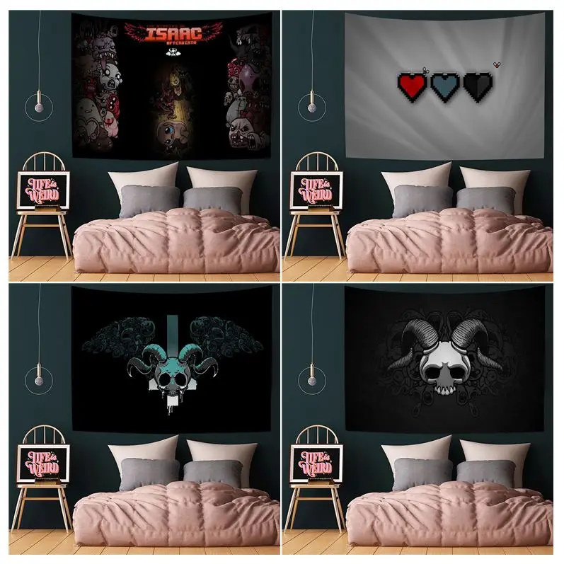 

Binding Of Isaac Anime Tapestry Hanging Tarot Hippie Wall Rugs Dorm Decor Blanket