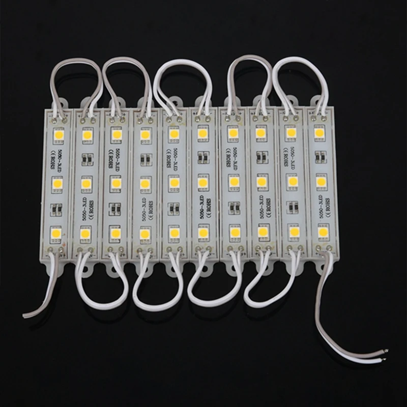 

20Pcs 5050 Smd 3 Led Module Led Strip String Light Waterproof Dc 12V Warm White