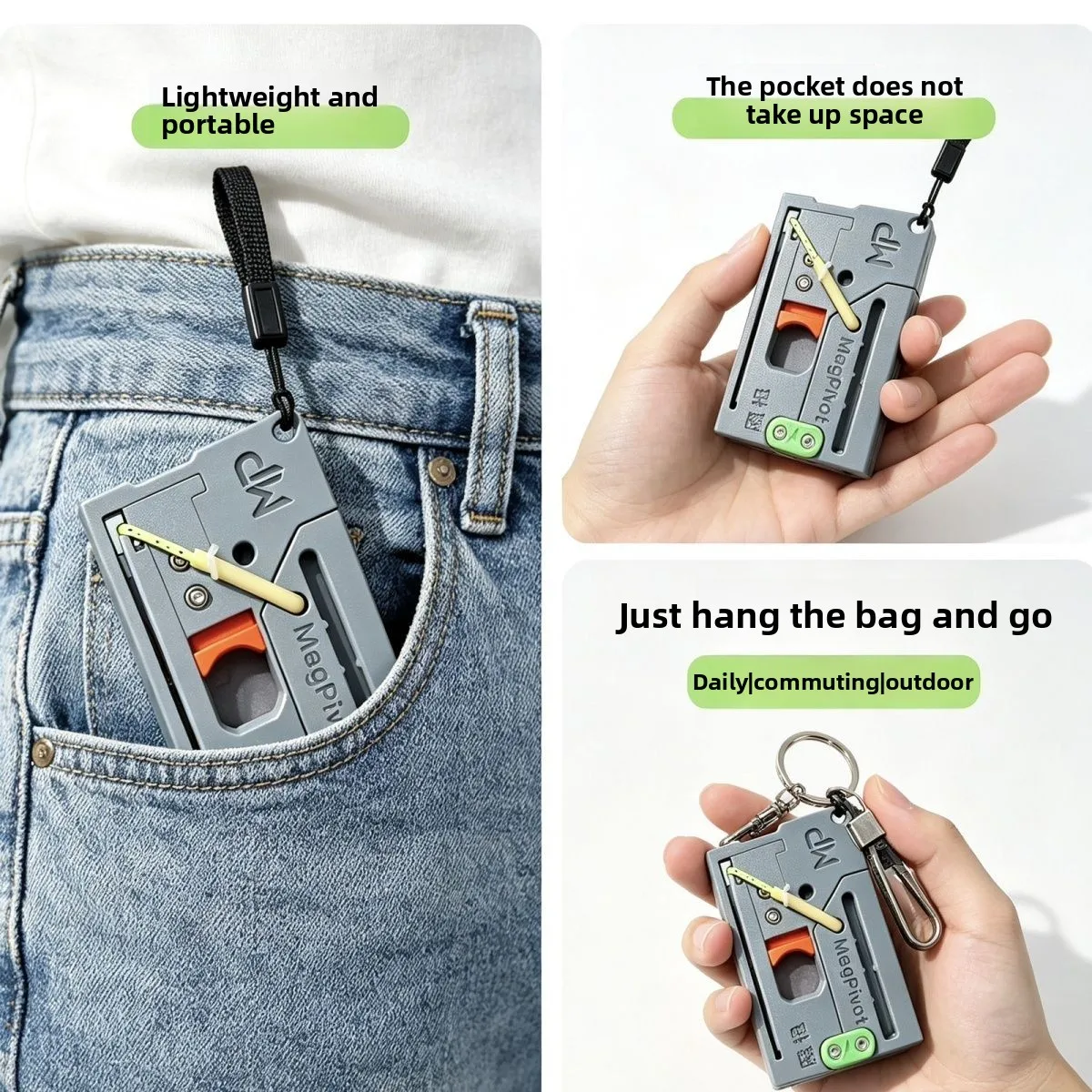 Фото Портативная складная рогатка MagaPivot Card Slingshot EDC: мини-рогатка для кармана, удобная для переноски, инструмент для активного отдыха, игрушка для детских спортивных игр №3