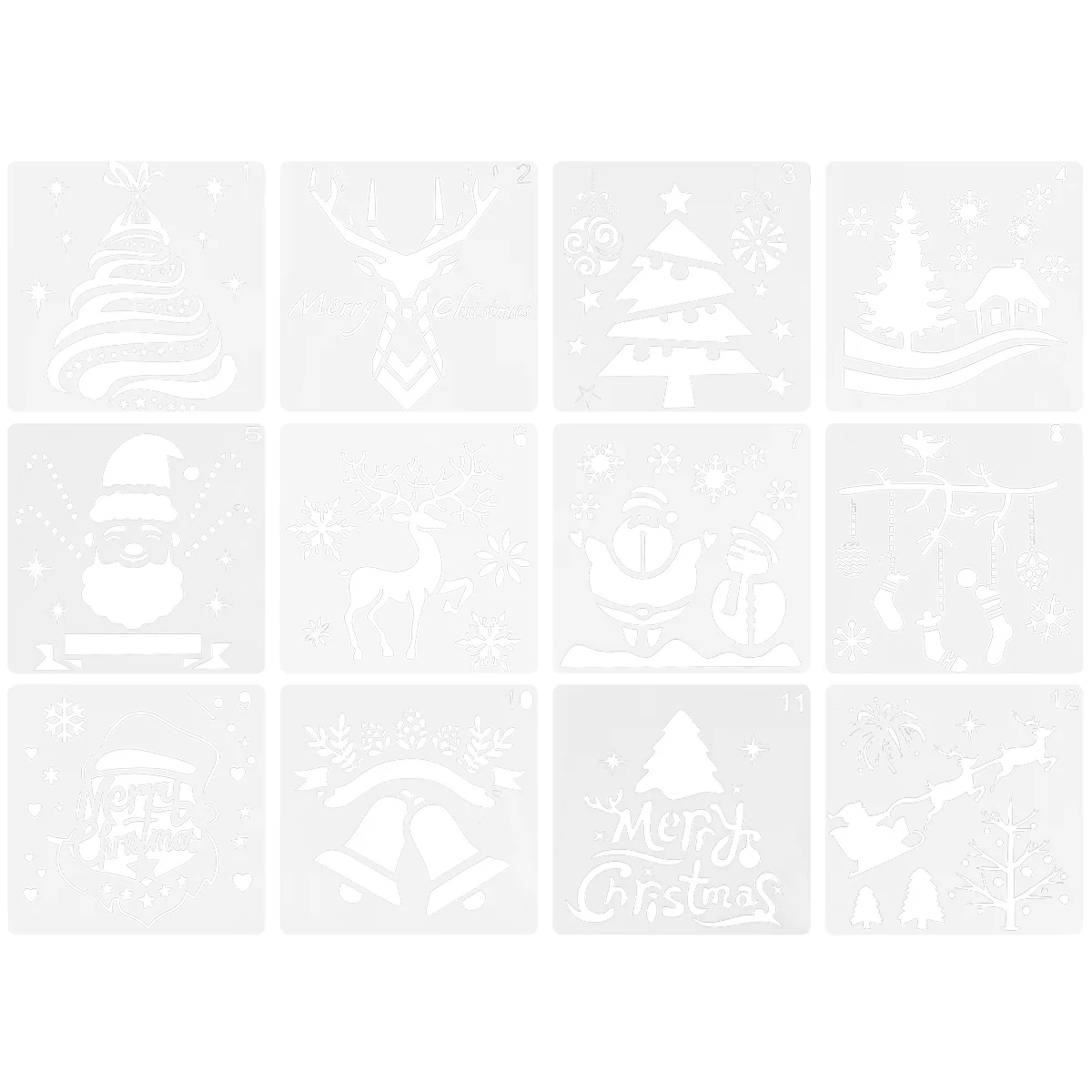 

Stencils Christmas Drawing Diy Painting Template Reusabledecor Hollow Outsprayingdecorations Sign