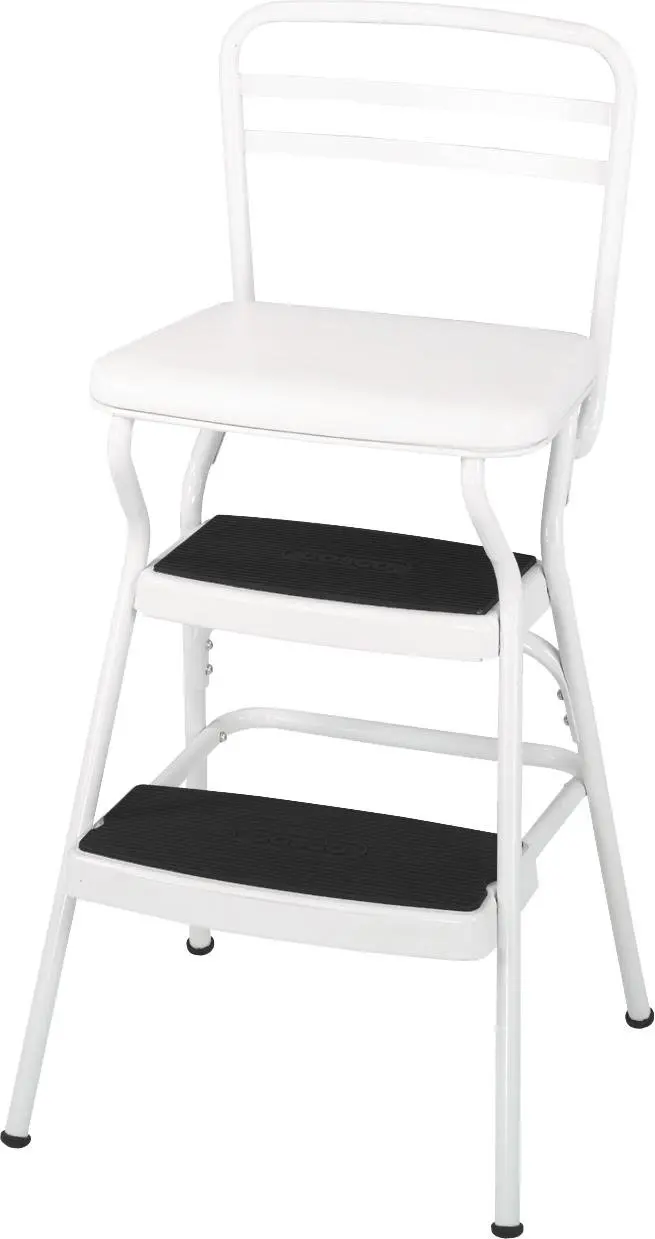 

Stylaire стул в стиле ретро + ступенчатый стул с раскладным сиденьем (белый, один пакет), многофункциональная складная лестница