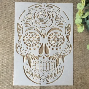 29*21 см винтажный череп DIY, многослойные трафареты, настенная живопись, раскраска для скрапбукинга рельефная декоративная альбомная бумага, шаблон карты