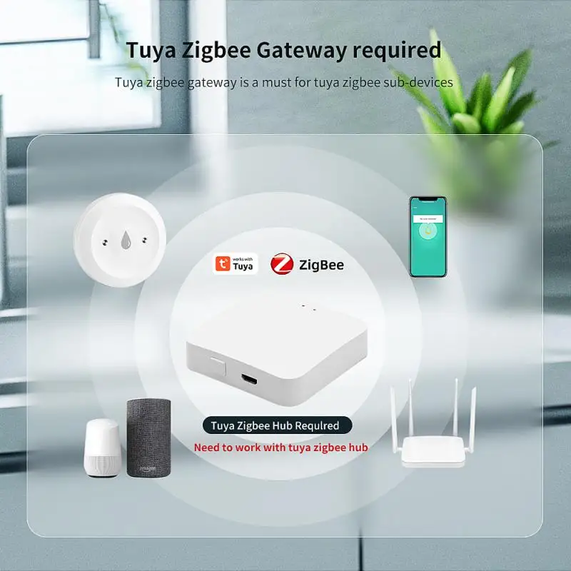 TUYA ZigBee Water Leak Detector Flood Sensor Tank Full Linkage Alarm Smart Life APP Remote Monitoring Leakage