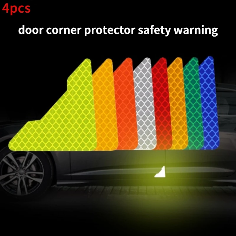 

4 Pcs Safety Anti-collision Warning Reflective Stickers Long-distance Reflective Paper Car Exterior Decoration Stickers
