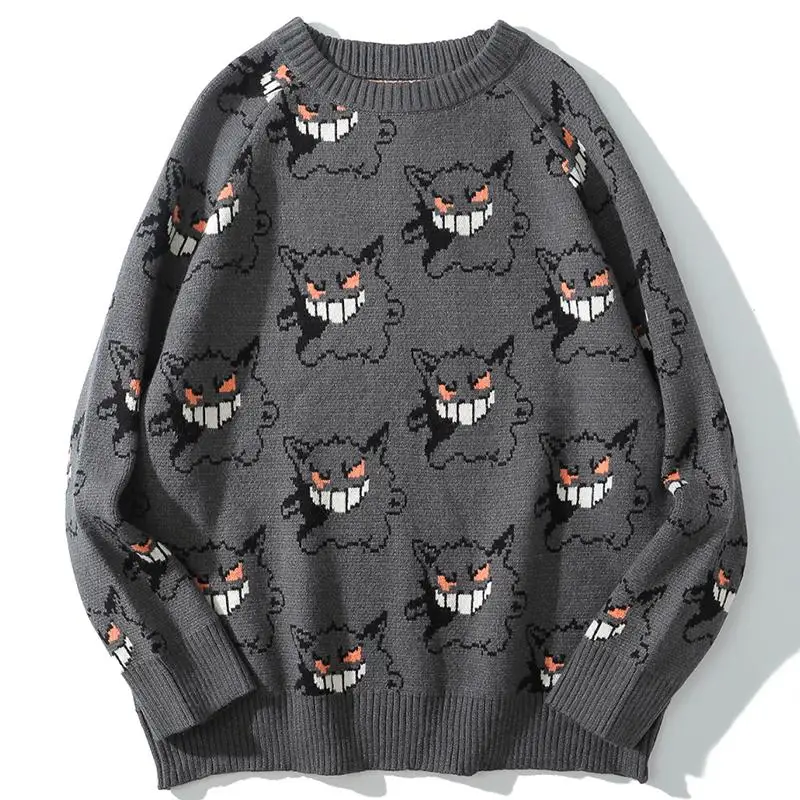 

Sweater Men Harajuku Anime Hip Hop Streetwear Men Clothing Spandex Pullover O-Neck Oversize Fashion Casual Couple Male Sweaters