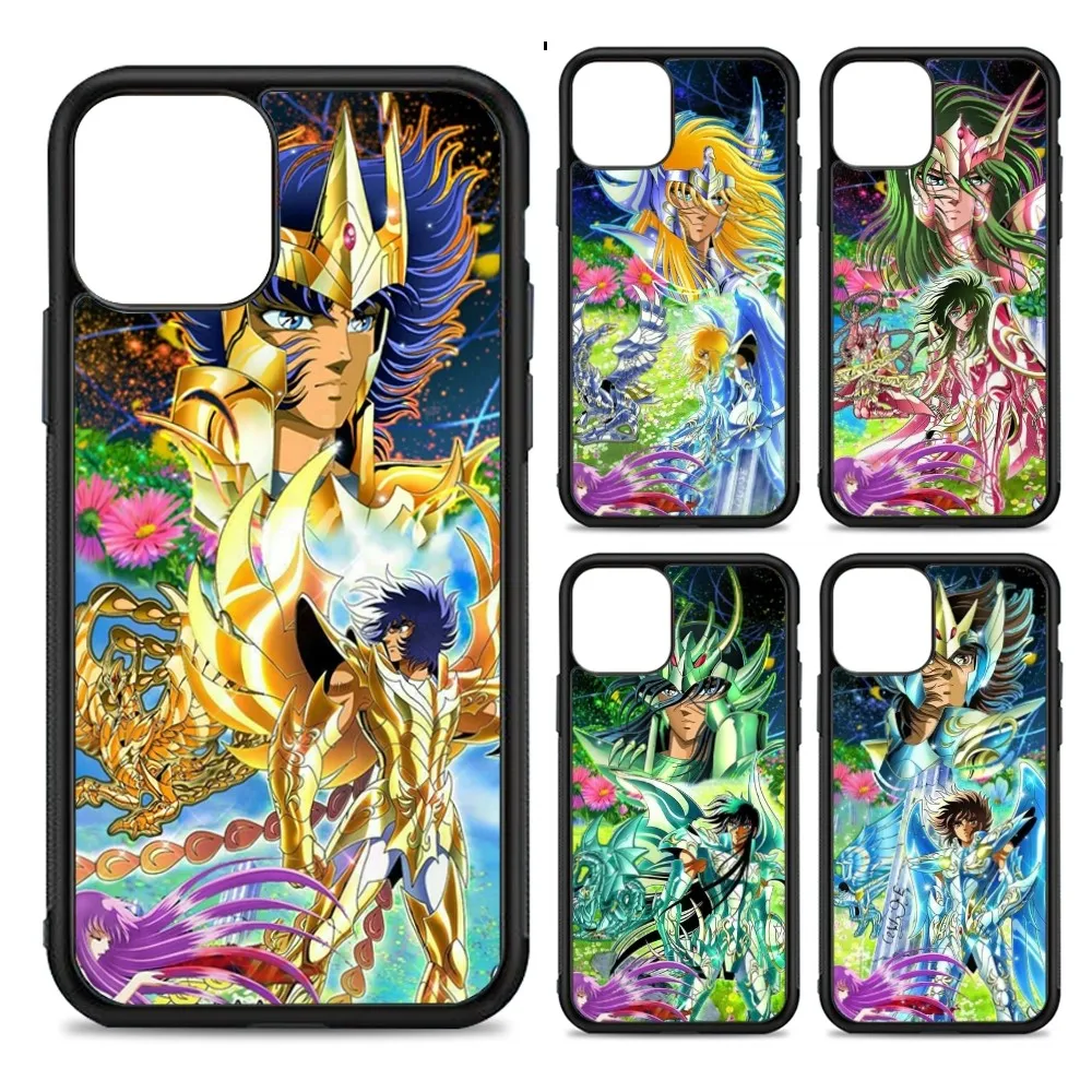 Saint Seiya Anime Black Phone Case Silicone PC+TPU For iPhone 11 12 13 14 15 16 Plus Pro Max Cover