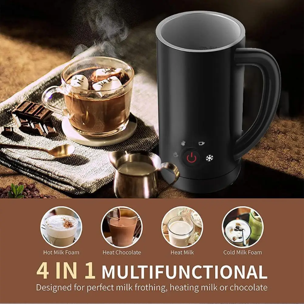 

YOUZI Electric Milk Frother Automatic Stainless Steel Electric Cold/hot Frothing Foamer Chocolate Coffee Mixer