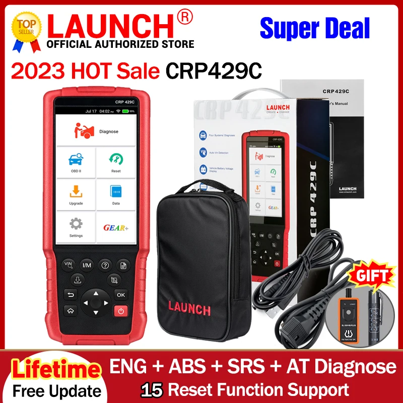 LAUNCH X431 CRP429C OBD OBD2 Code Reader Сканер для 4 системы диагностики + 11 Функция сброса CRP429