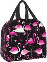 pink flamingo animal lunch box with placemat reusable thermal cooler lunch tote bag for school office outdoor picnic