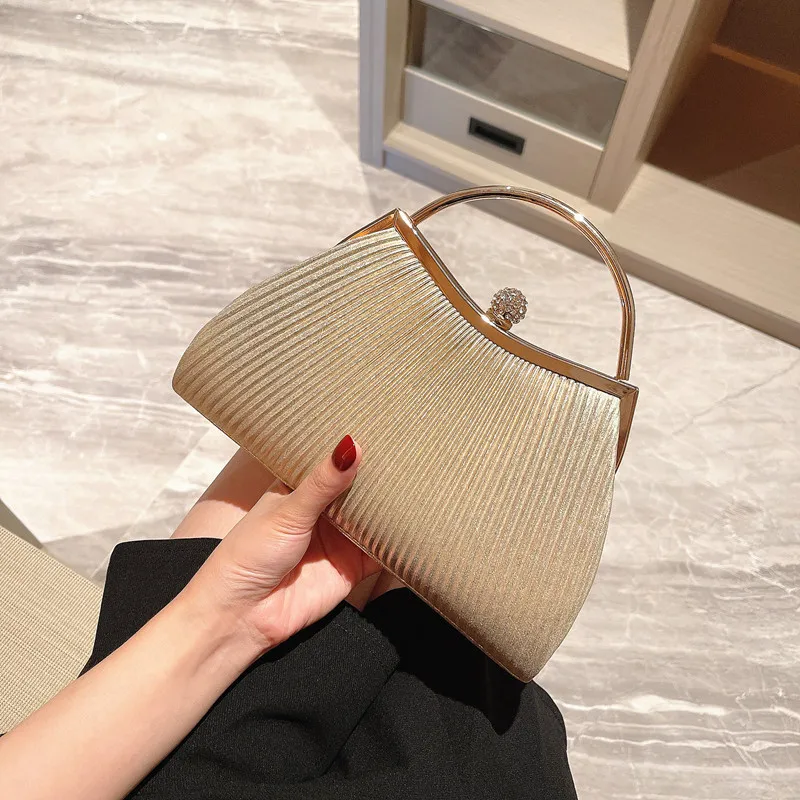 

Small Golden Handbag for Party Women Evening Hand Bags for Formal Occasion Wedding Guest Bag Gold Clutch Purse