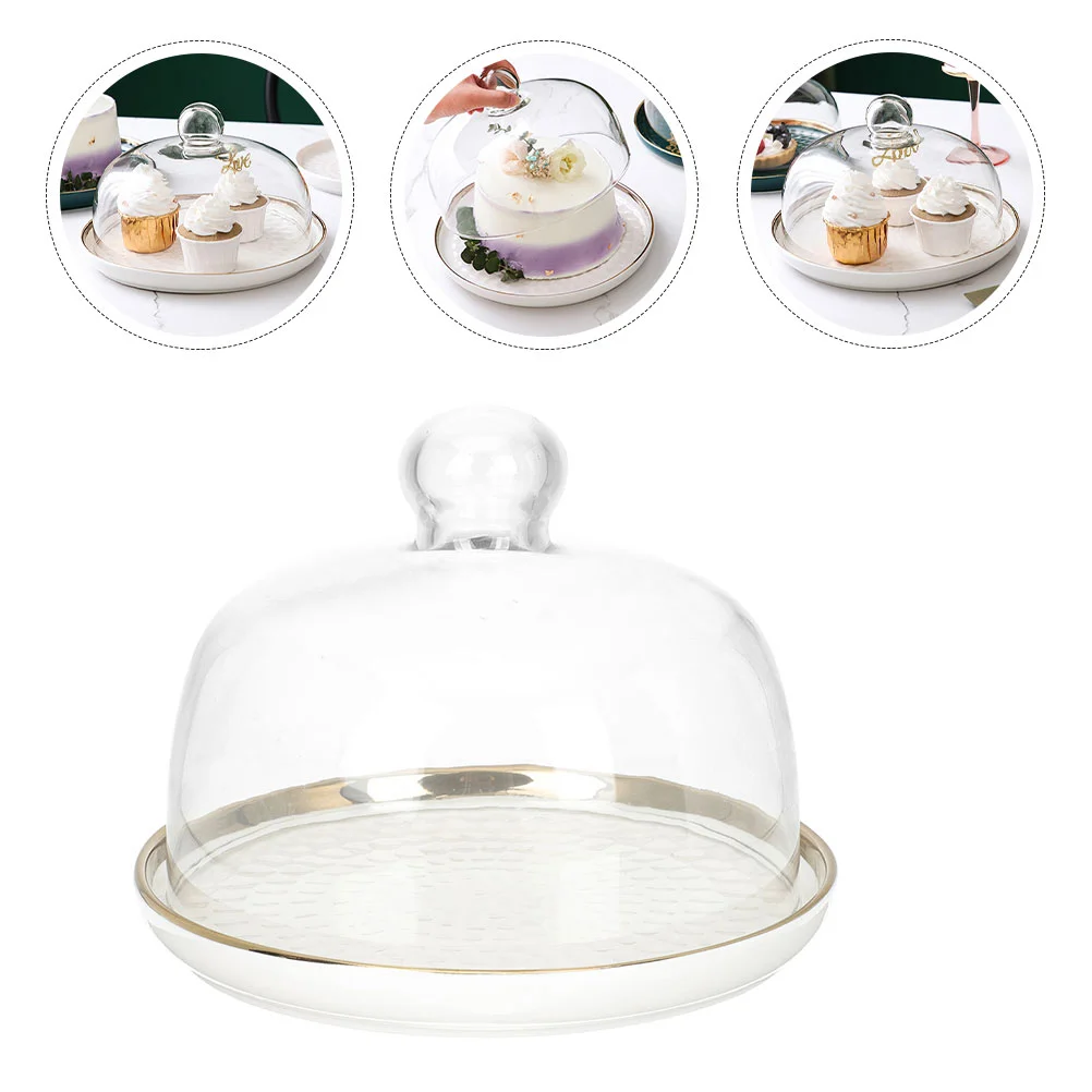 

Cake Dome Cover Plate Stand Dessert Tray Display Mini Serving Cheese Server Holder Cupcake Footed Cloche Covers Platter Plates